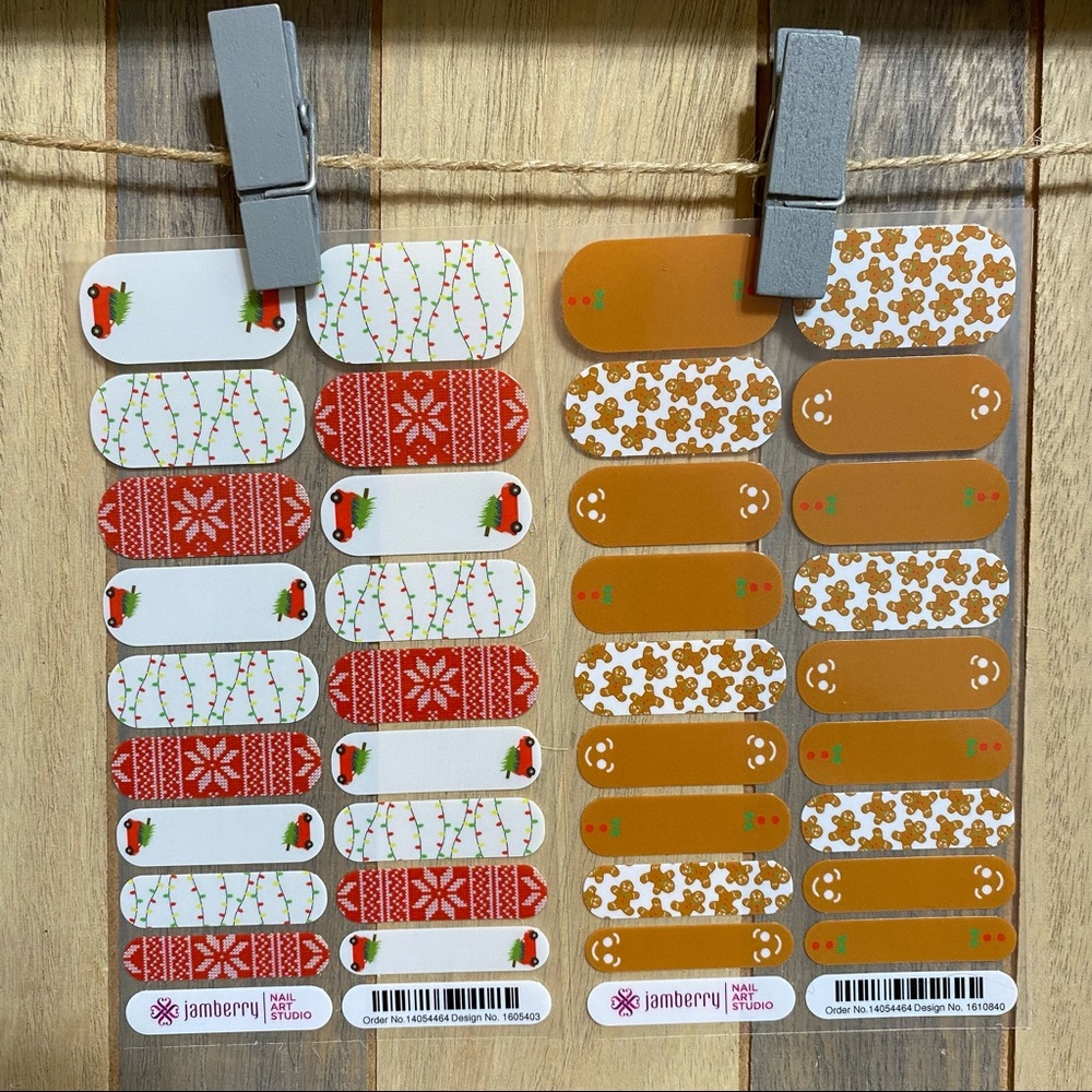 2 Christmas Themed Jamberry NAS Nail Wraps